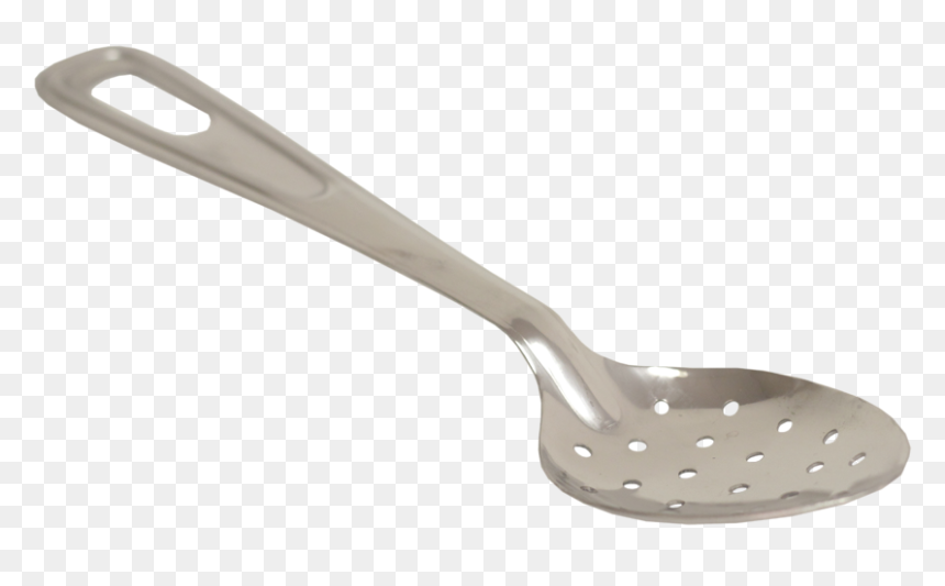 Stainless Steel Perforated Spoon 13" - Spatula, HD Png Download - steel spoon png