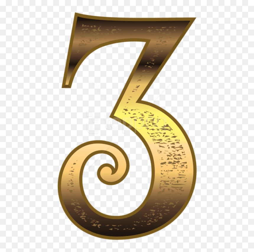 Free Png Old Gold Number Three Png Images Transparent - Transparent Number Three Gold, Png Download - number images png