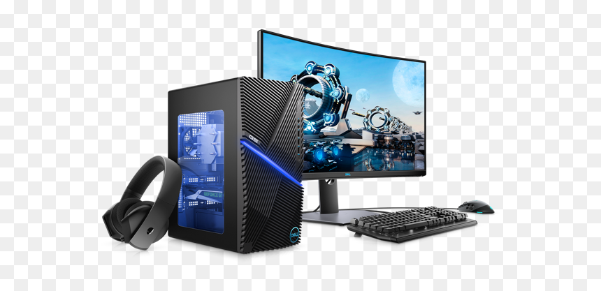 Dell And Alienware Show Off Curved Gaming Monitors - Dell G5 Gaming Desktop, HD Png Download - dell desktop png