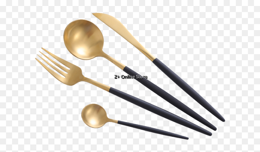 Chopstick Gold And Black, HD Png Download - steel spoon png