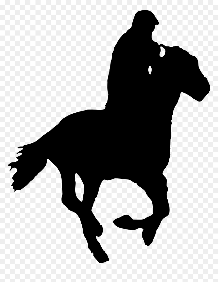 Horse&rider Equestrian Silhouette - Horse With Rider Silhouette, HD Png Download - horse riding png