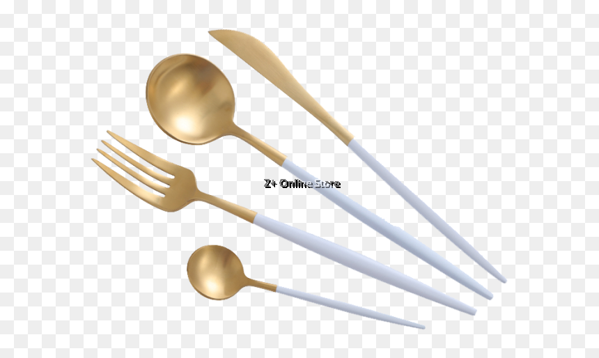 Talheres Branco E Dourado, HD Png Download - steel spoon png