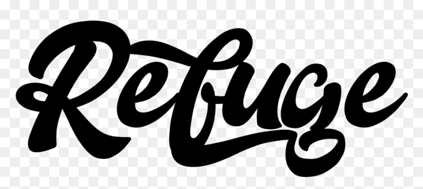 Refuge18logoblacktrans - Calligraphy, HD Png Download - blue fire images png
