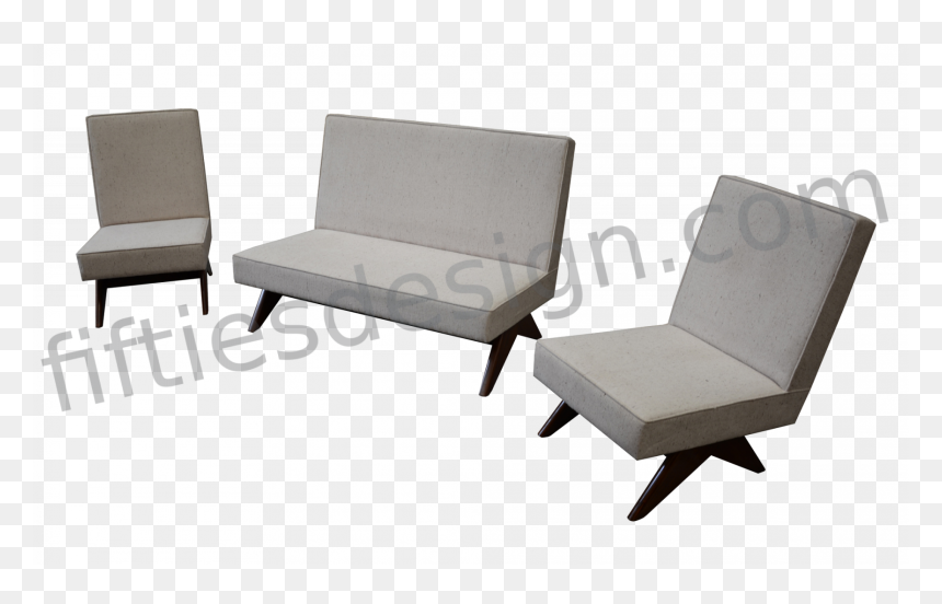 Pierre Jeanneret Sofa Set - Chair, HD Png Download - wooden sofa set png