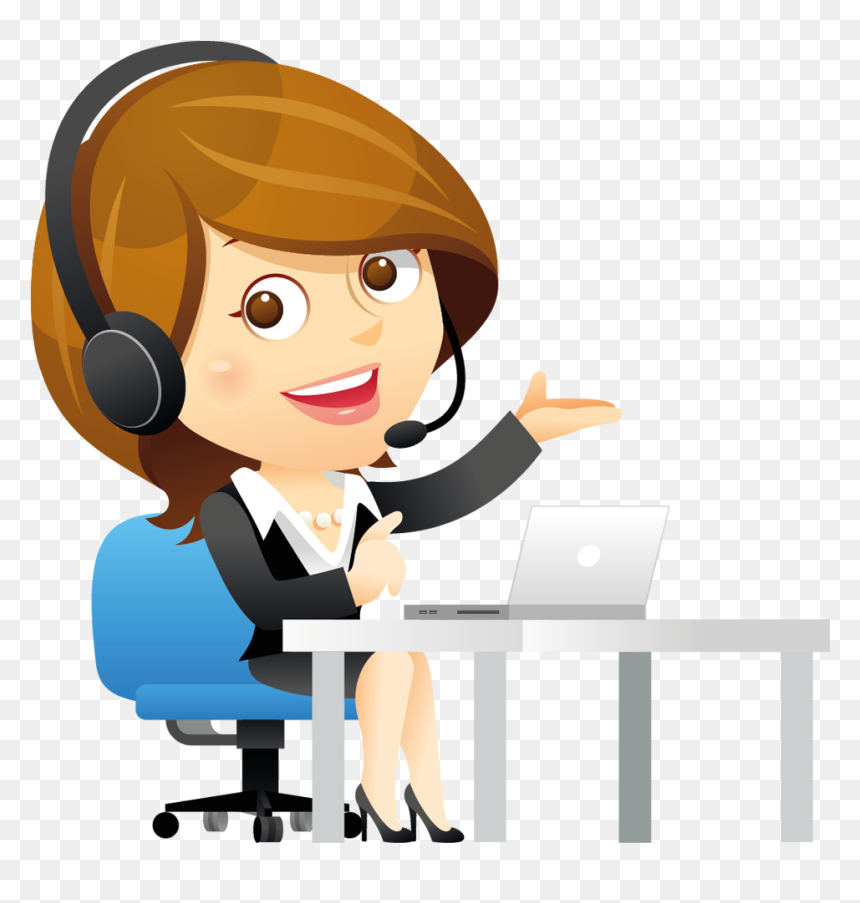 Graphic Stock Partners Hosted Telephony Introducer - Call Center Agent Cartoon, HD Png Download - calling girl png