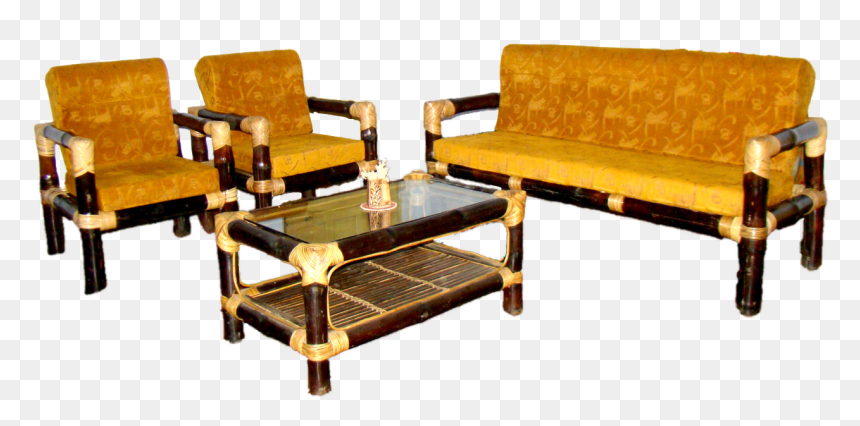 Studio Couch, HD Png Download - wooden sofa set png