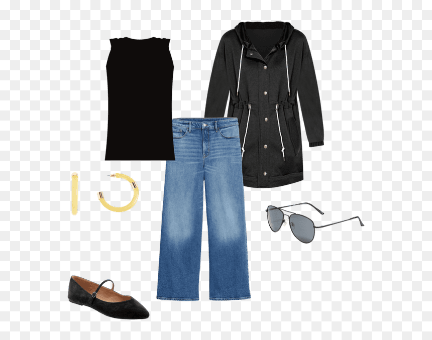 Leather, HD Png Download - stack of jeans png