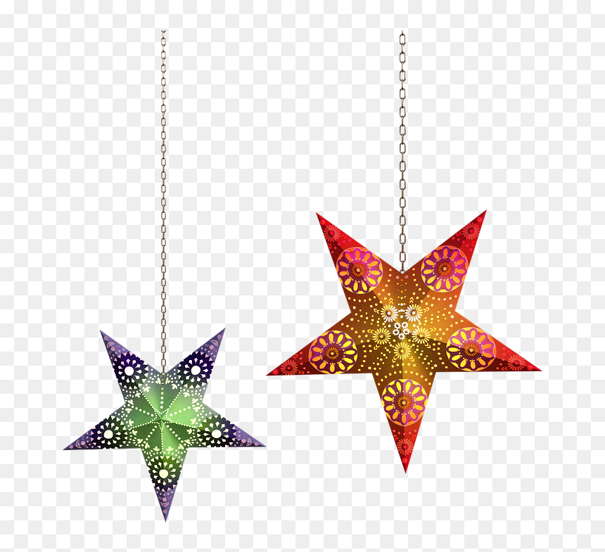 Bulan Bintang Gantung Png, Transparent Png - xmas star decorations png