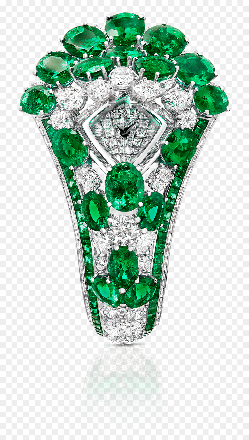 Transparent Emerald Gem Png - Graff Emerald Diamond Watch, Png Download - ladies watch png