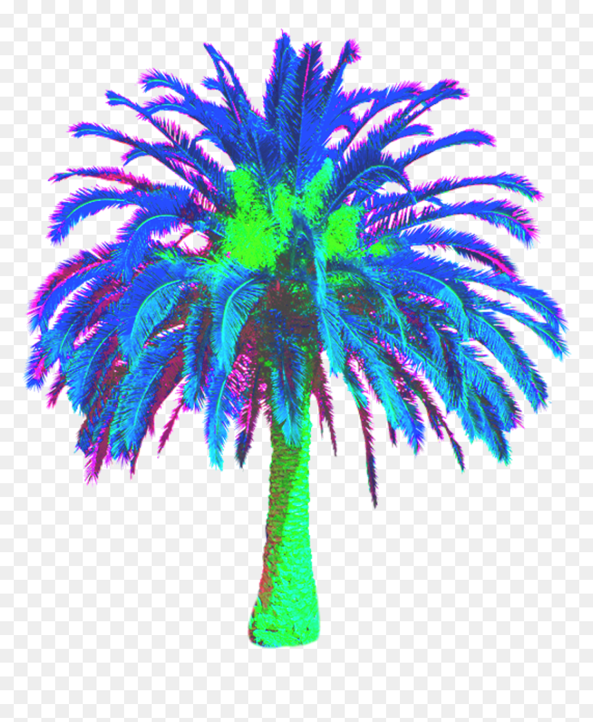 Freetoedit Vaporwave Vaporwavecrew Webpunk Aesthetic - Date Palm Tree Png, Transparent Png - date tree png