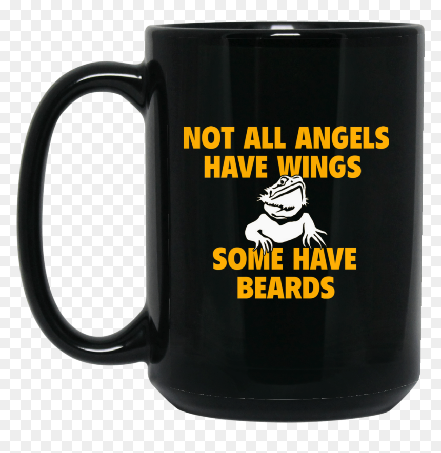 Not All Angels Have Wings Some Have Beards Large Black - Michael Myers Coffee Mug, HD Png Download - beards png