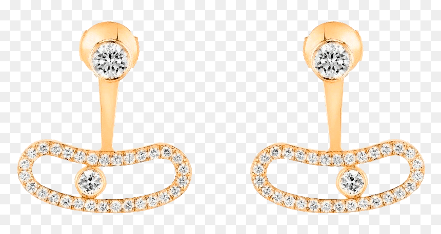 Messika Move Uno Bellow The Lobe Yellow Gold Earrings - Earrings, HD Png Download - earrings for men png
