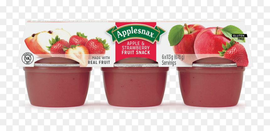 Applesnax Apple & Strawberry Cups - Compote Applesnax, HD Png Download - strawberry fruit png