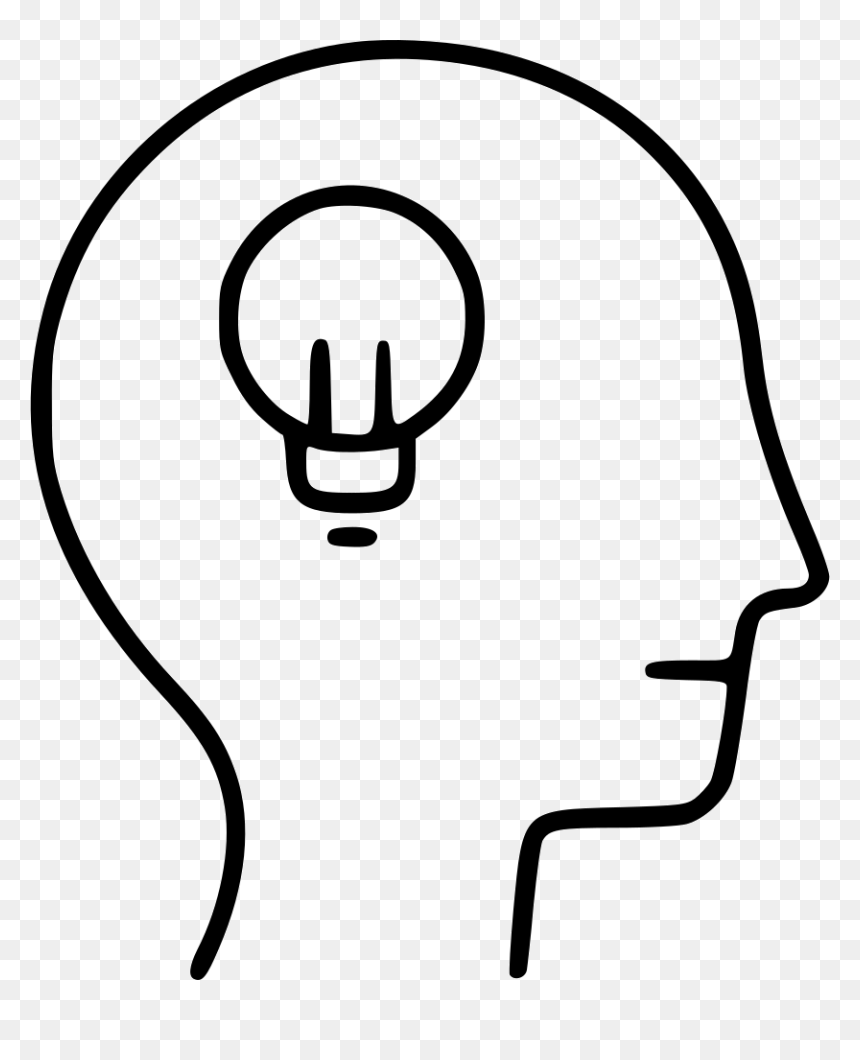 Head Idea Success Mind Solution Intelligent Light - Line Art, HD Png Download - head light png