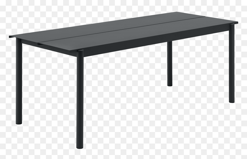 30911 Linear Table Black 200x75cm 1545224337 - Muuto Linear Steel Table, HD Png Download - steel sofa set png