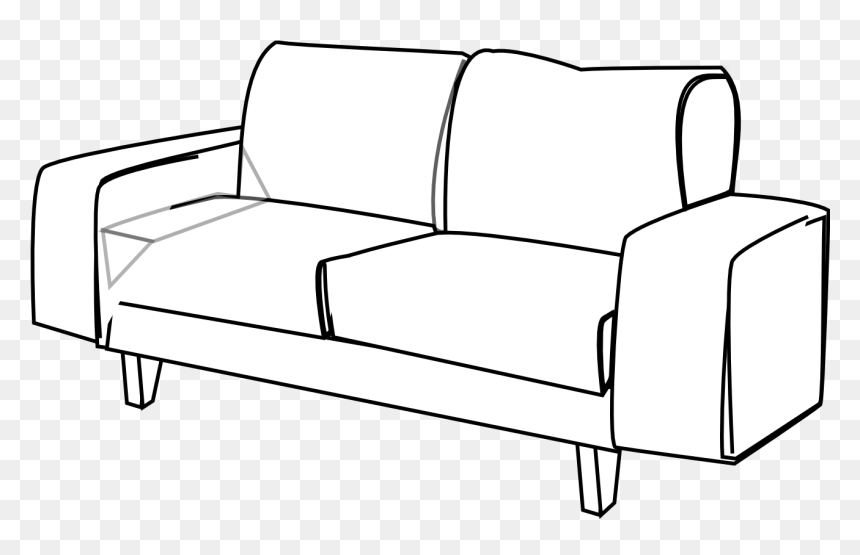 Sofa 20clipart - Sofa Clipart Black And White, HD Png Download - steel sofa set png