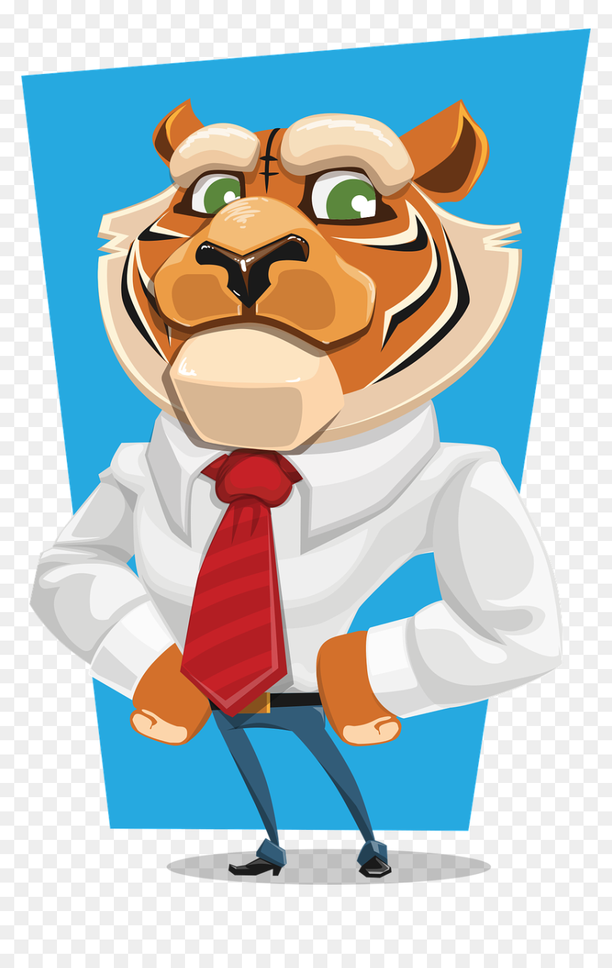 Transparent Tiger Cartoon Png - Tiger In A Suit Cartoon, Png Download - corporate lady png