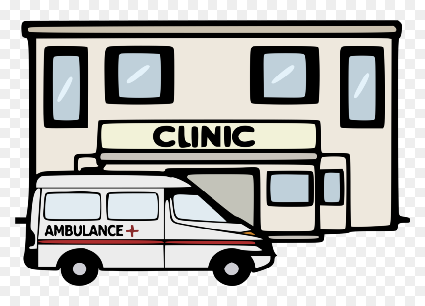Compact Car,area,car - Clip Art Black And White Of A Clinic, HD Png Download - ambulance clipart png