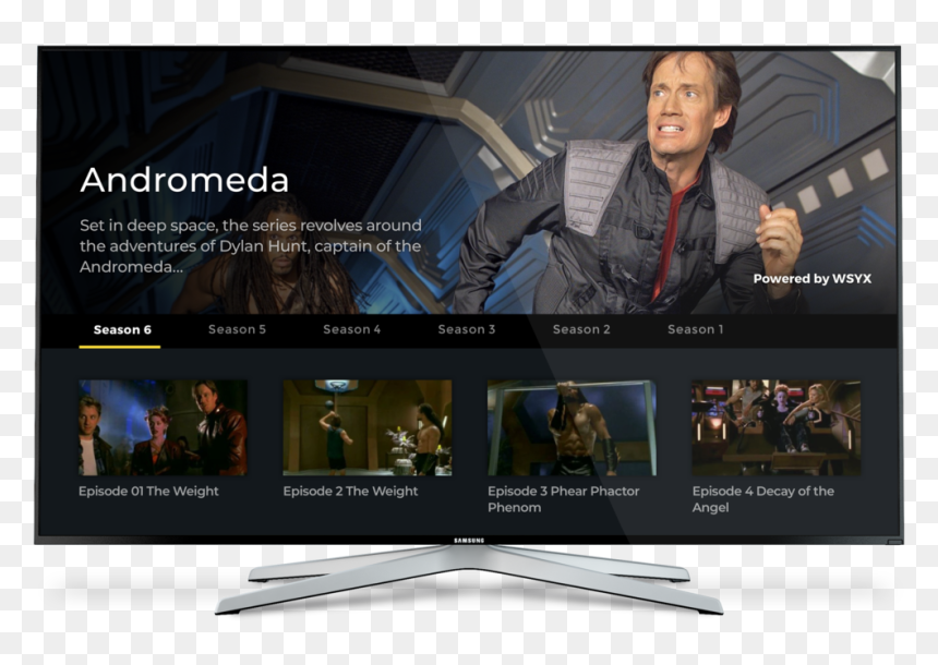 Stirr Samsung Tv Mock - Andromeda Cast, HD Png Download - samsung tv png