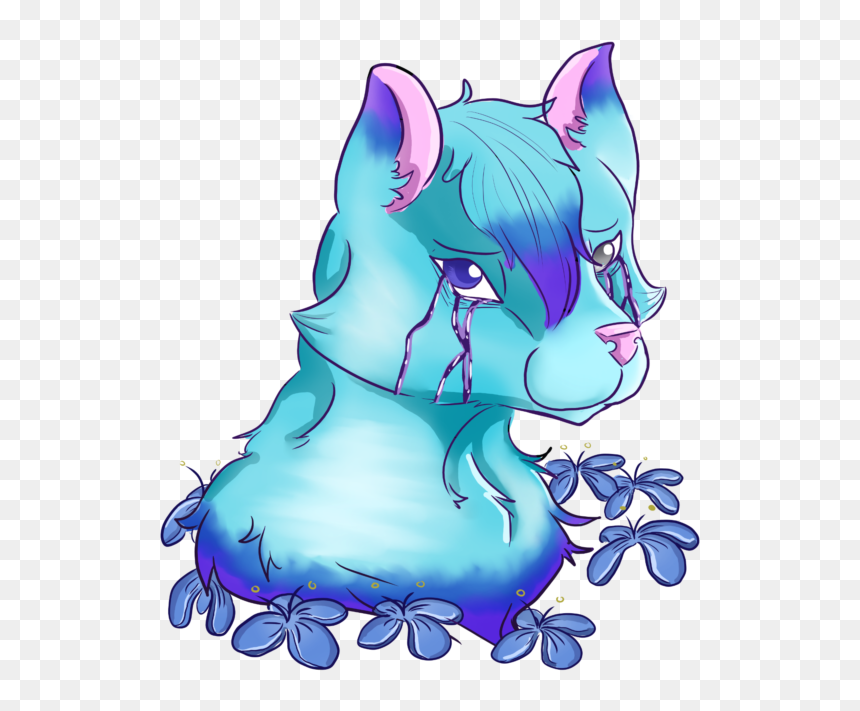 Sad Blue Wolf Digital Art - Cartoon, HD Png Download - blue wolf png