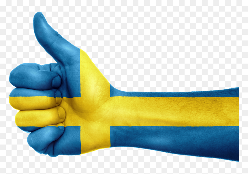 Swedish Flag Thumbs Up, HD Png Download - sweden png