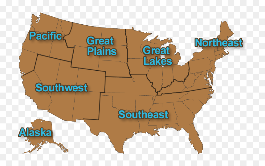 Regionsmap - Dodge City On Map, HD Png Download - great lakes png
