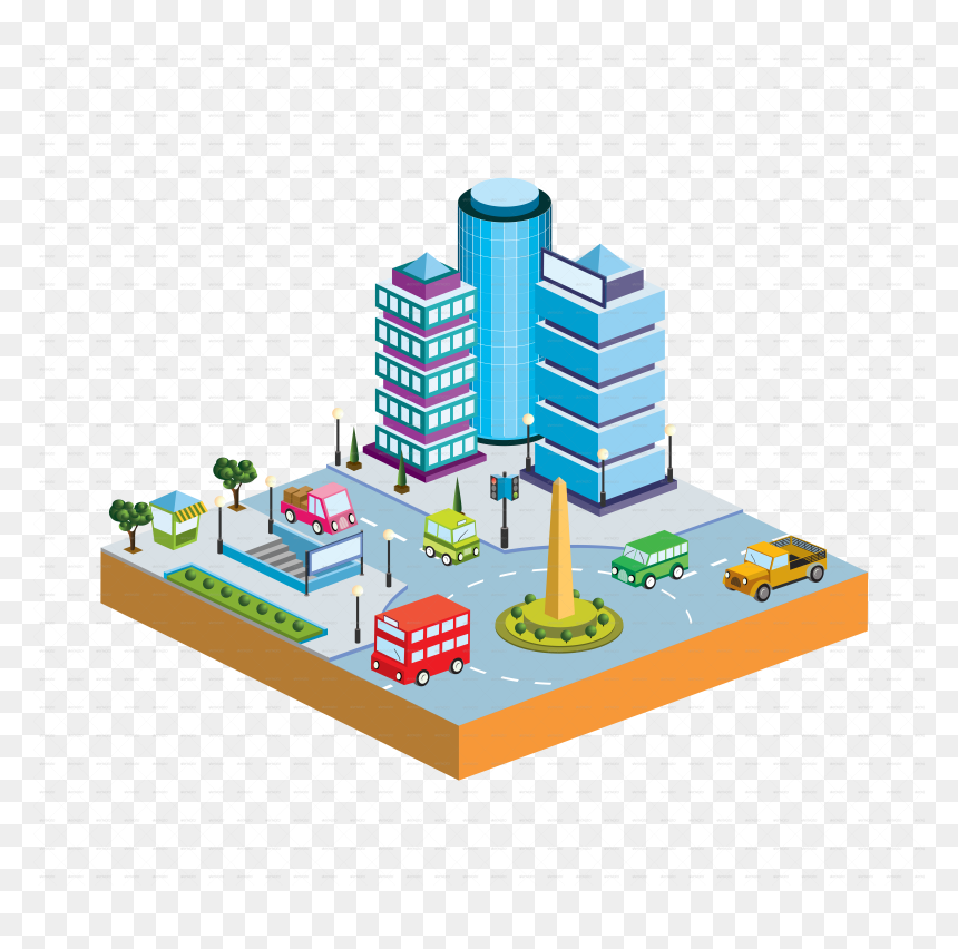 Vector Building Isometric Png, Transparent Png - building vectors png