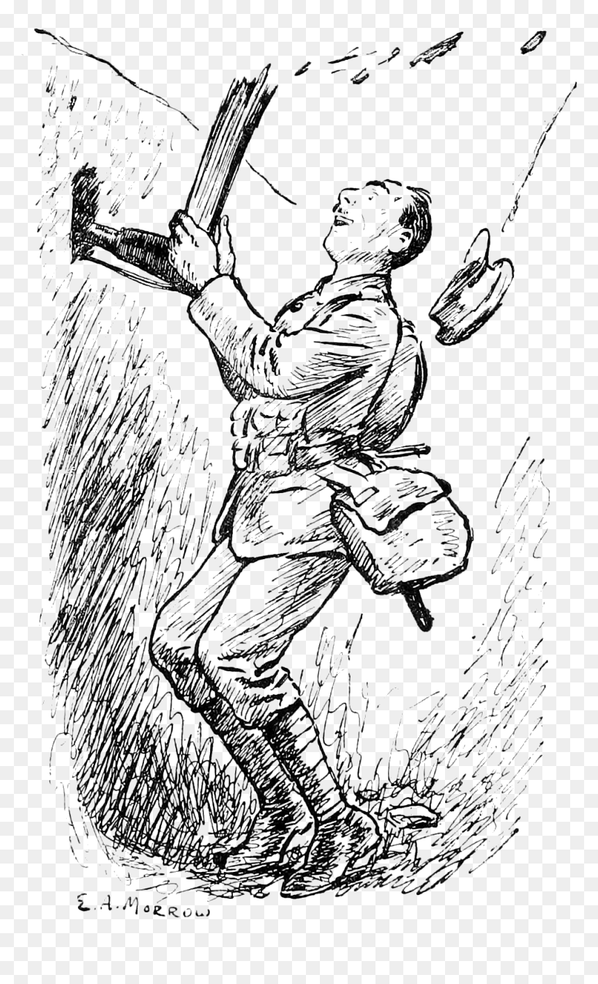 Punch"s History Of The Great War P90 - Line Art, HD Png Download - punch hand png