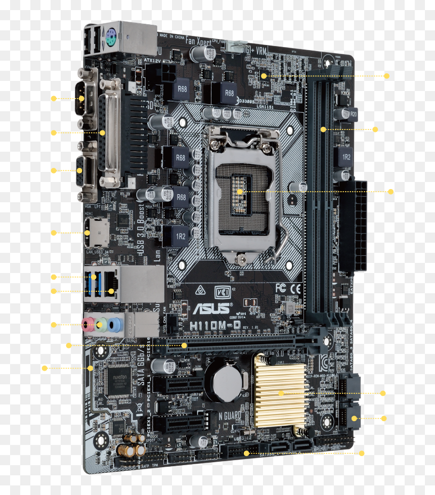 1 Com Port - Asus H110m D, HD Png Download - usb port png