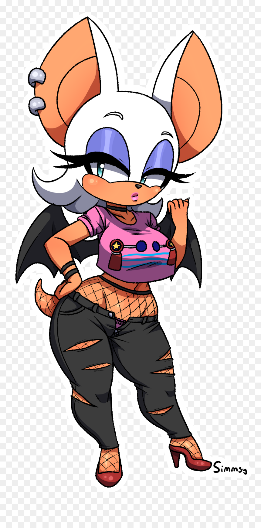 Punky Rouge - Cartoon, HD Png Download - rouge the bat png