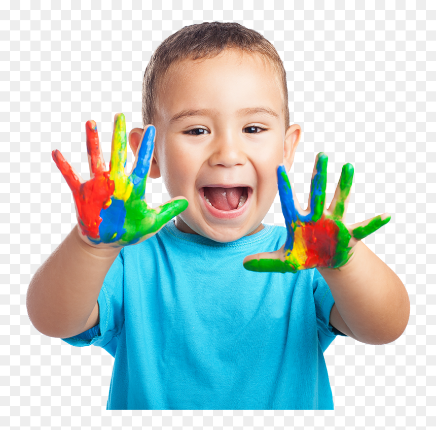 Niño Con Manos Pintura, HD Png Download - genius png