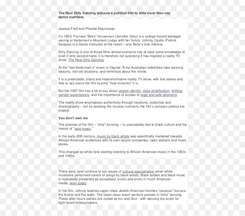 Ensayo Sobre Las Problematicas En La Educacion Superior, HD Png Download - dirty dancing png