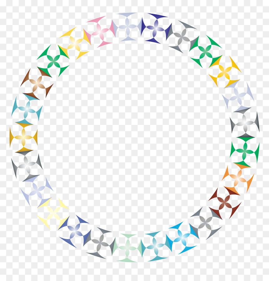 Prismatic Clover Diamonds Circle Clip Arts - Celtic Circle, HD Png Download - clover border png