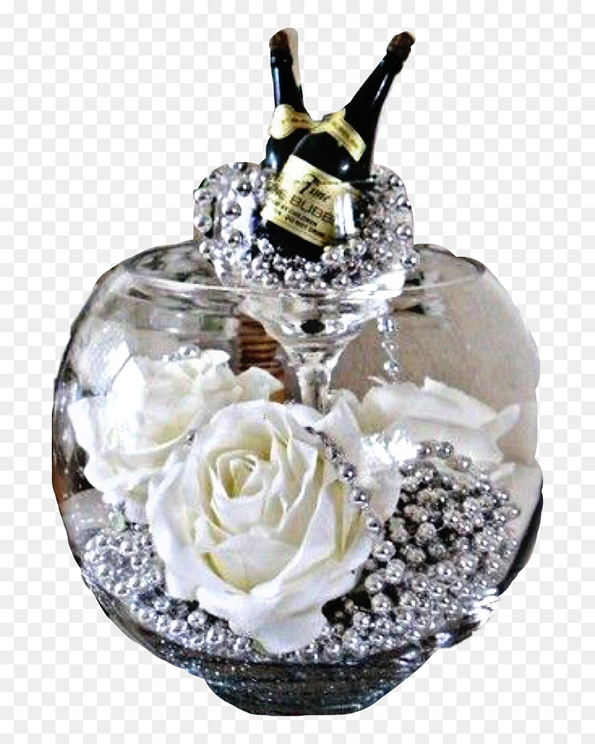 #wedding #centerpiece #valentinesday #roses #champagne - Fishbowl Wedding Centerpieces, HD Png Download - centerpiece png