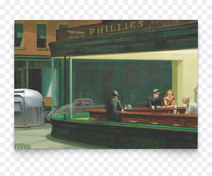 Nighthawks Painting, HD Png Download - notecard png