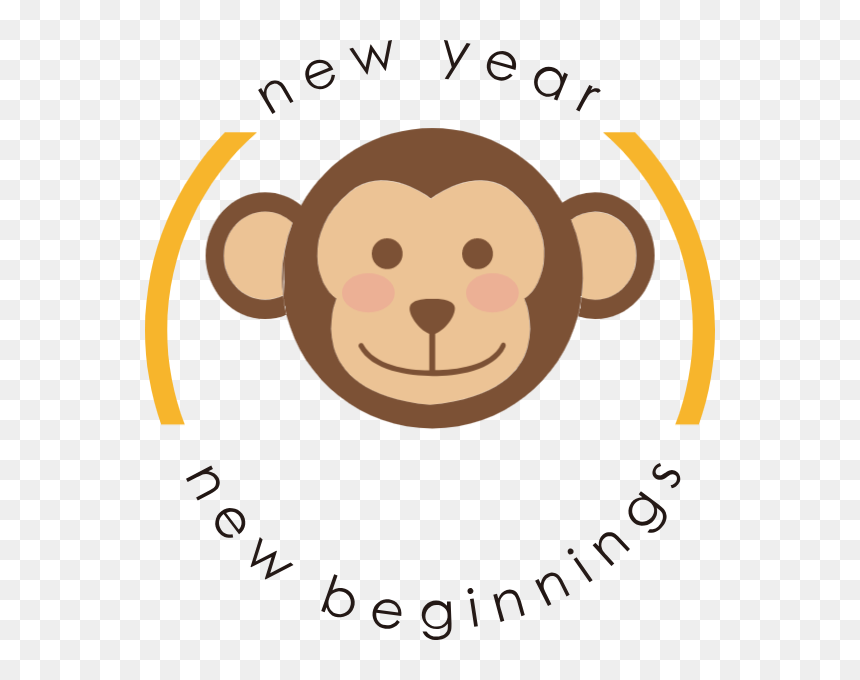 Free Online Monkey Animal Head New Vector For Design - Happy New Year 2019 Monkey, HD Png Download - monkey head png