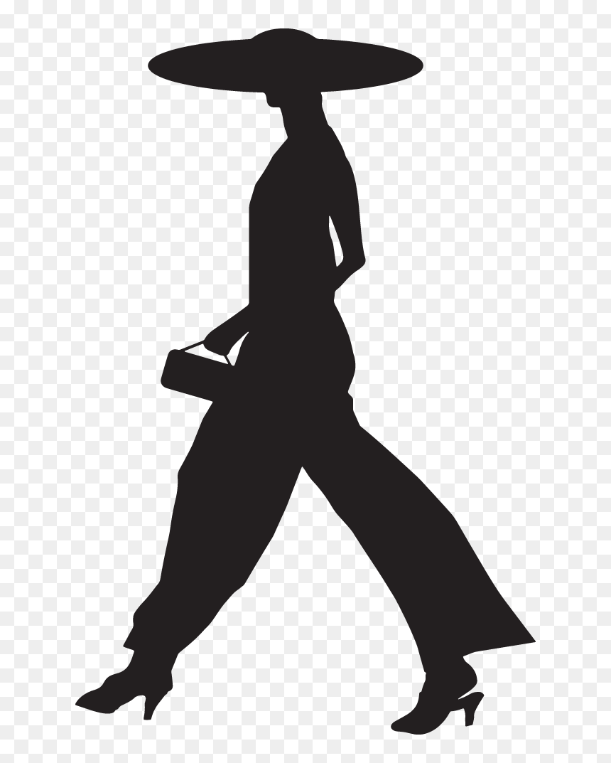Transparent Founding Fathers Clipart - Women With A Hat Silhouette, HD Png Download - african american walking png