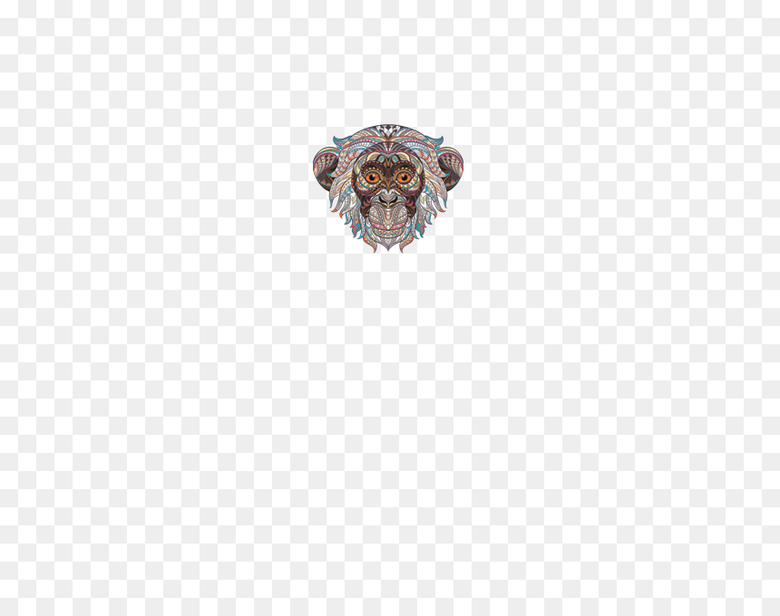 Monkey Head Traditional Colorfull - Jaguar, HD Png Download - monkey head png