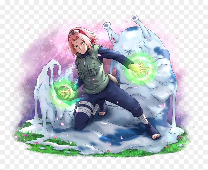 #sakura#sakura Haruno #pro Sakura Haruno #blazing#naruto - Sakura Back To Back Naruto Blazing, HD Png Download - uchiha crest png