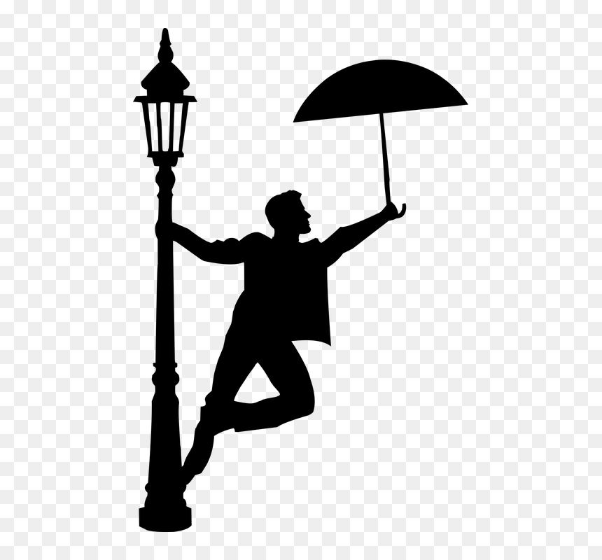 Singing In The Rain Clipart, HD Png Download - people dancing silhouette png