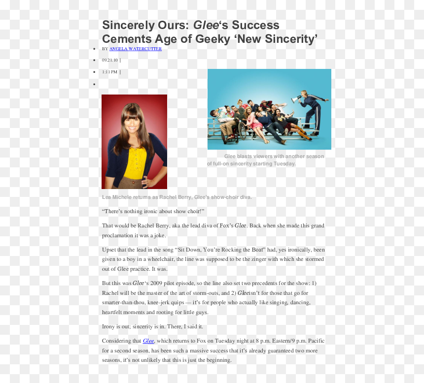 Web Page, HD Png Download - lea michele png