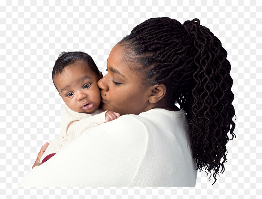 Image Of A Mom Holding Her Baby And Kissing Him On - Mother And Baby Hair Png, Transparent Png - lil pump dreads png