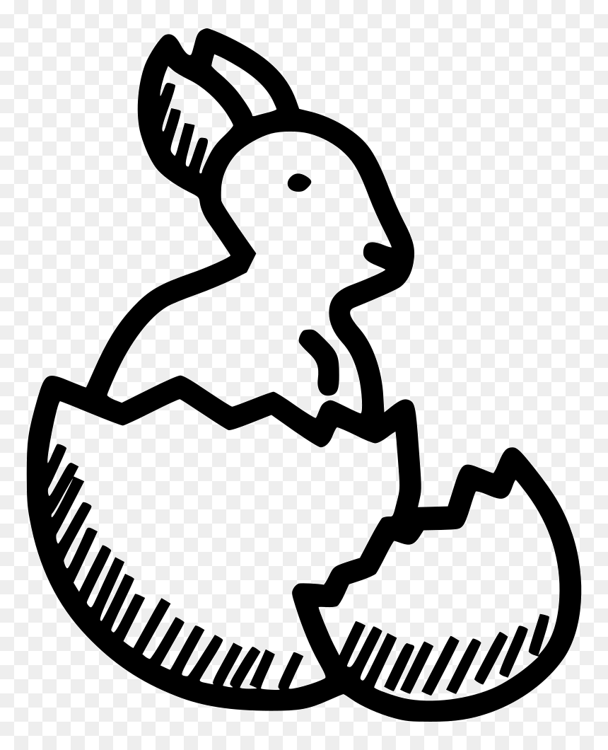 Bunny Rabbit Cute Egg Hatch - Portable Network Graphics, HD Png Download - cute line png