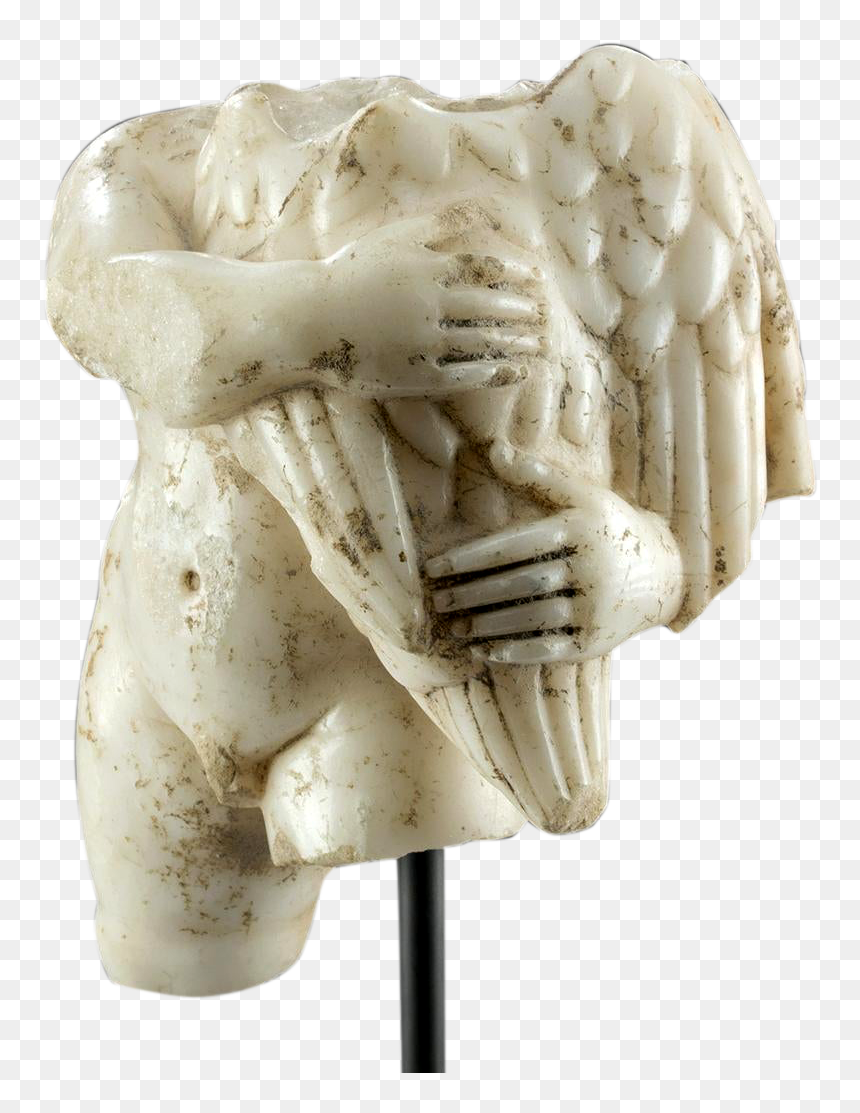 Roman Marble Cupid Holding Bird, Art Loss Certificate - Stone Carving, HD Png Download - marble statue png