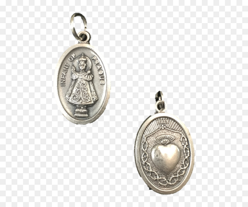 05019 Medalla Santo Nino De Praga & Corazon/infant - Locket, HD Png Download - medalla png