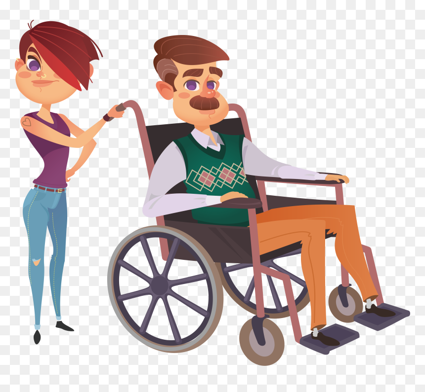 Physical Disability Illustration Walk In A Human - Dibujo De Una Persona Con Discapacidad, HD Png Download - linea negra png