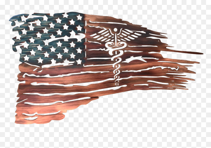 The New Battlefield Tattered Flag Metal Art Depicts - Blue Stripe Police Flag, HD Png Download - tattered american flag png
