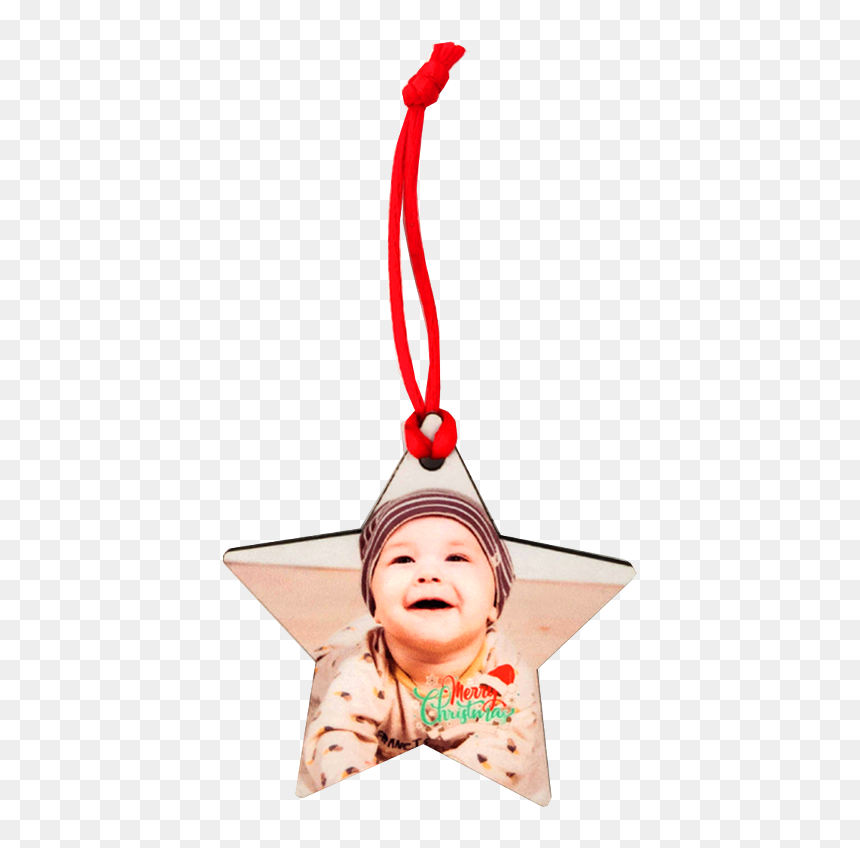 Ornamento Stella In Legno Con Foto, HD Png Download - ornamento png