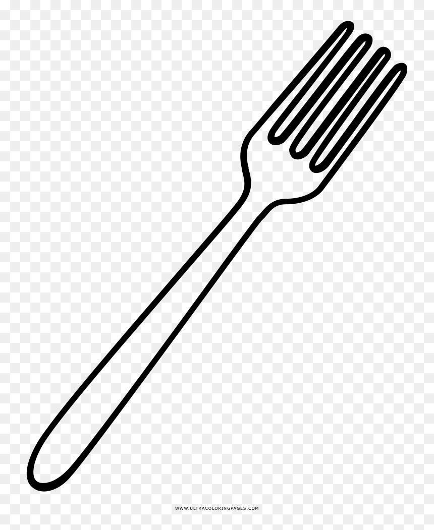 Tenedor Página Para Colorear - Fork Line Art, HD Png Download - tenedor png