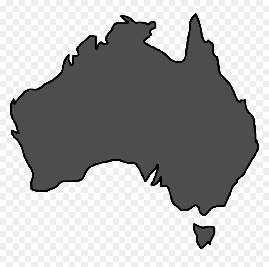 Australia Map Blacked - Apple Production In Australia, HD Png Download - australia map png